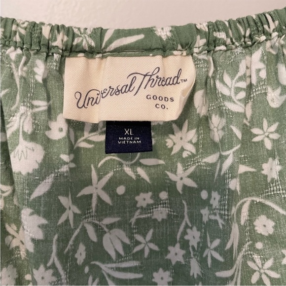 Universal Thread Light Green and White Floral Babydoll Cottagecore Mini Dress - Picture 6 of 7